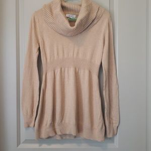 maternity cowl neck beige/nude sweater, small